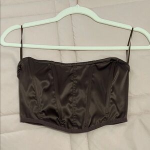 Brown Satin Corset Top